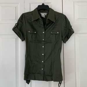 Fred David Stretch Green Top with Belt